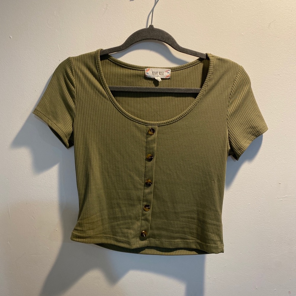 Green Crop Top